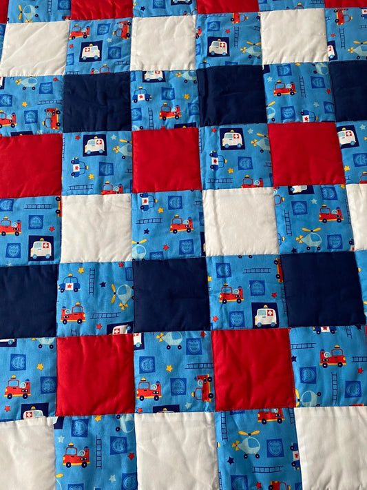 Handmade Toddler Boy Rescue Team Quilt