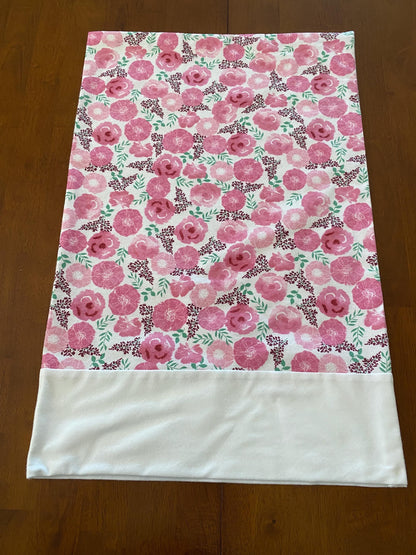 Handmade Standard/Queen Size Flannel Pillowcase Paris Floral