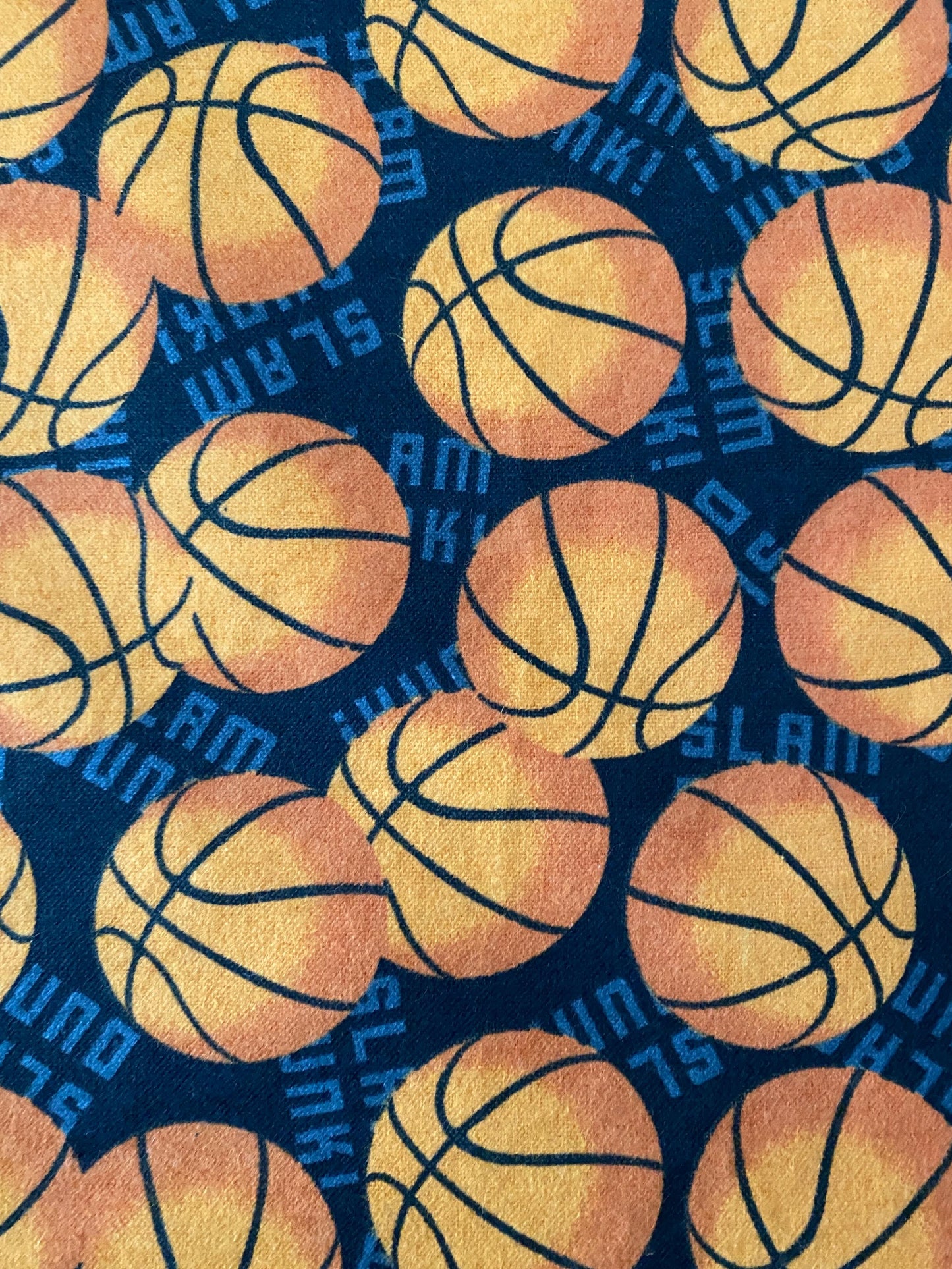 Handmade Standard/Queen Size Flannel Pillowcase Basketballs