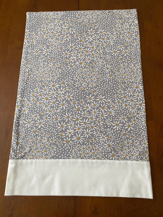 Handmade Standard/Queen Size Flannel Pillowcase Tiny Daisies