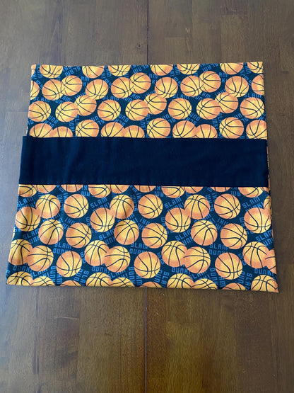 Handmade Standard/Queen Size Flannel Pillowcase Basketballs