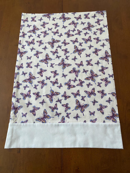 Handmade Standard/Queen Size Flannel Pillowcase Butterflies