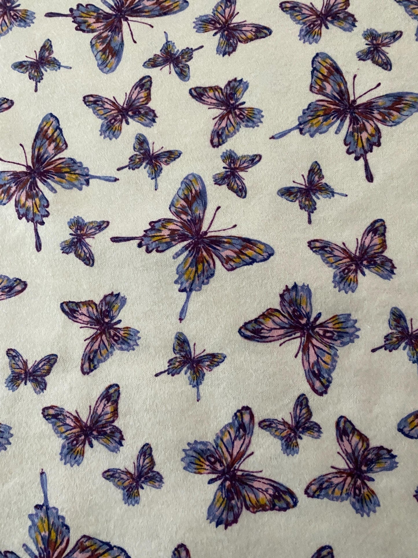 Handmade Standard/Queen Size Flannel Pillowcase Butterflies